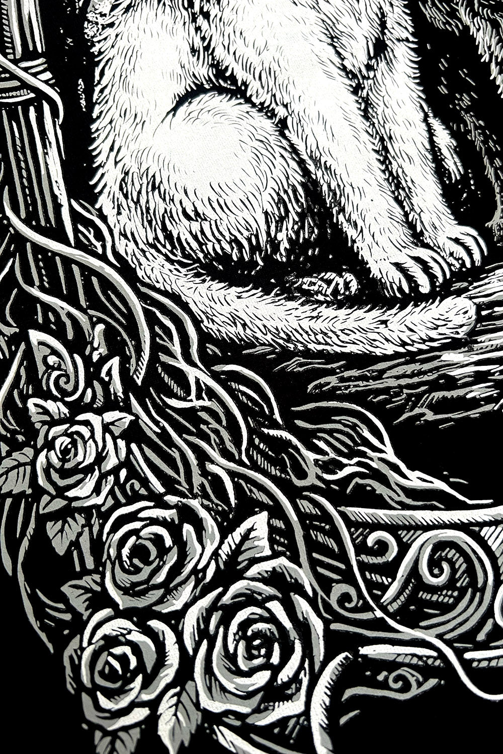 Victorian goth rose and cat sweater