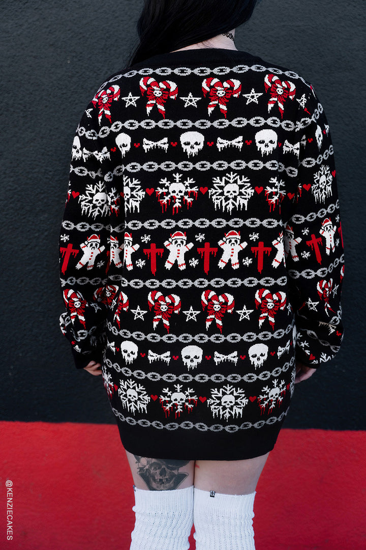 spooky cute krampus sweater