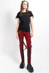 Pantalón clásico con tirantes de Tripp NYC [RAYAS ROJAS Y NEGRAS]