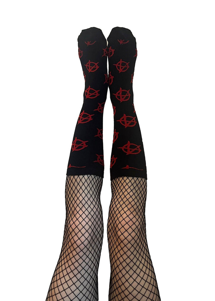 Creepy Crew Socks [Anarchy Symbols] - socks & stockings - VampireFreaks - VampireFreaks