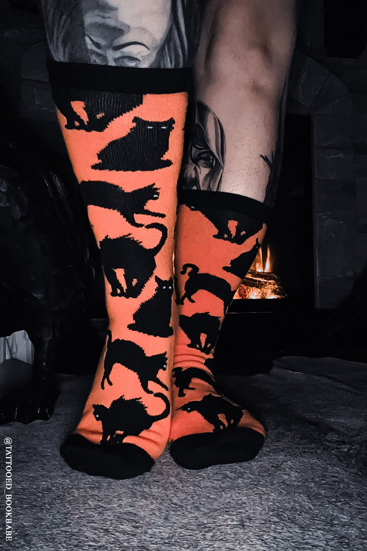 Creepy Crew Socks [Halloween Cats] - socks & stockings - VampireFreaks - VampireFreaks