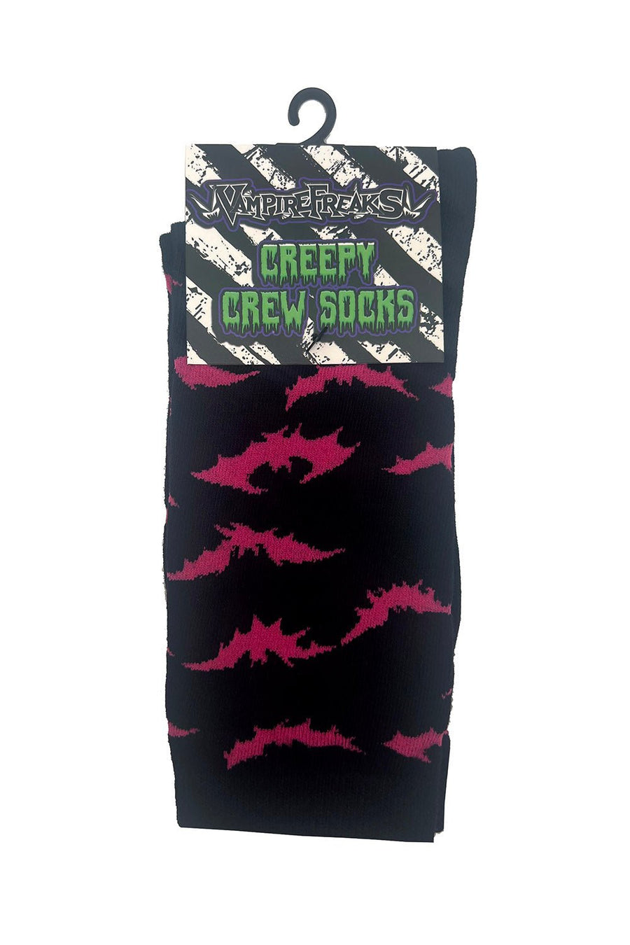 Creepy Crew Socks [Pink Bats] - socks & stockings - VampireFreaks - VampireFreaks