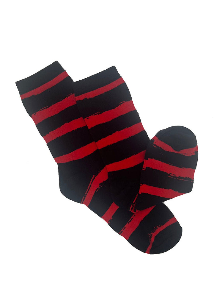 Creepy Crew Socks [Red/Black Stripes] - socks & stockings - VampireFreaks - VampireFreaks