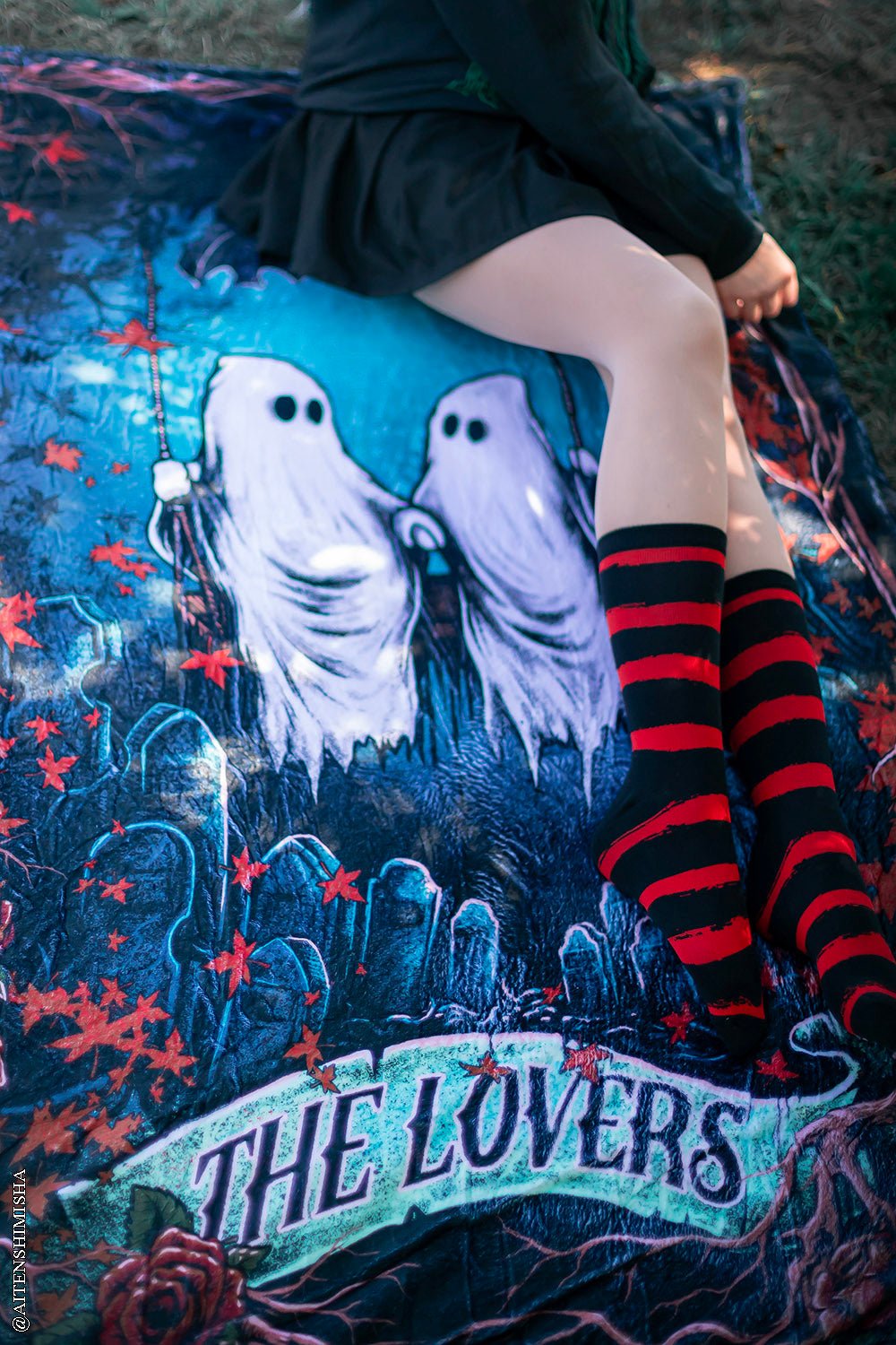 Creepy Crew Socks [Red/Black Stripes] - socks & stockings - VampireFreaks - VampireFreaks