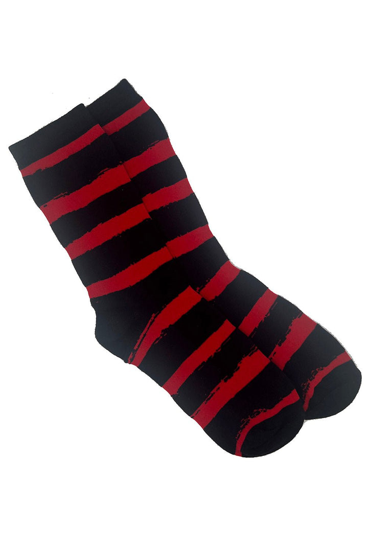 Creepy Crew Socks [Red/Black Stripes] - socks & stockings - VampireFreaks - VampireFreaks