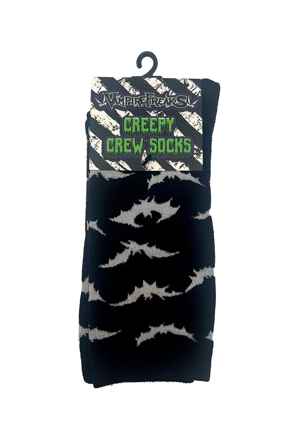 Creepy Crew Socks [White Bats] - socks & stockings - VampireFreaks - VampireFreaks