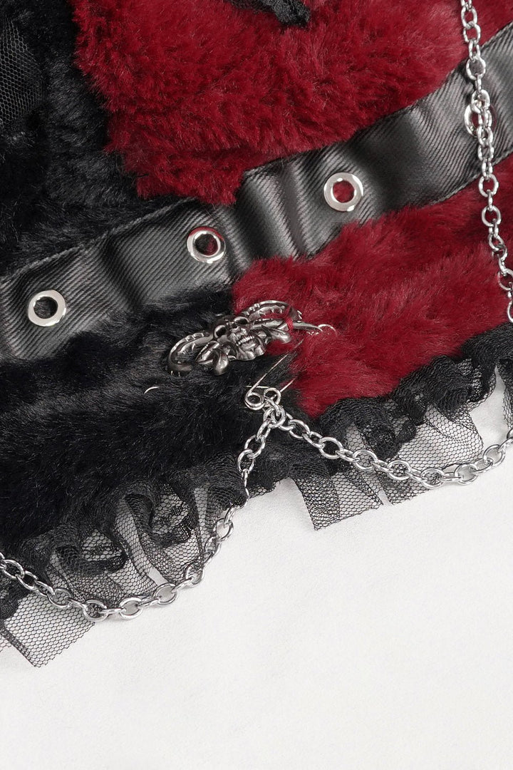 Creepy Cuddles Bear Ear Hat [RED/BLACK] - hats & scarves & headwear - VampireFreaks - Devil Fashion