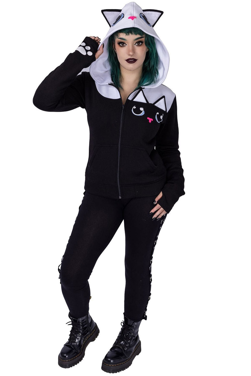 Kitty Hoodie [BLACK/WHITE]