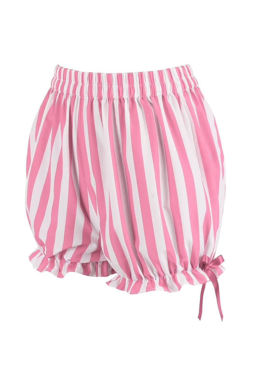 pink and white striped bloomer shorts