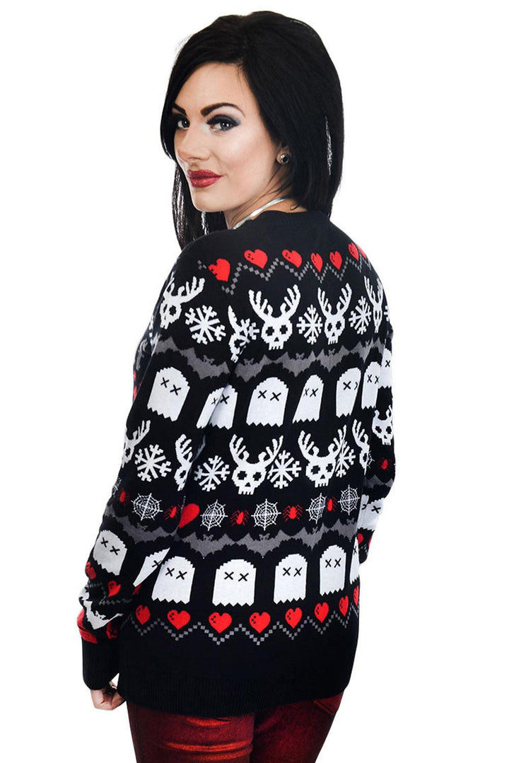 Creepy Lil Christmas Knit Sweater - womens outerwear - VampireFreaks - Too Fast