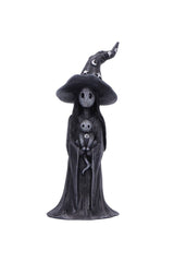 creepy witch and cat statue