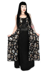 Goth fashion womens sheer tie front lingerie dress