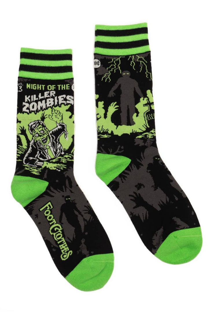 knitted retro horror b-movie zombie socks