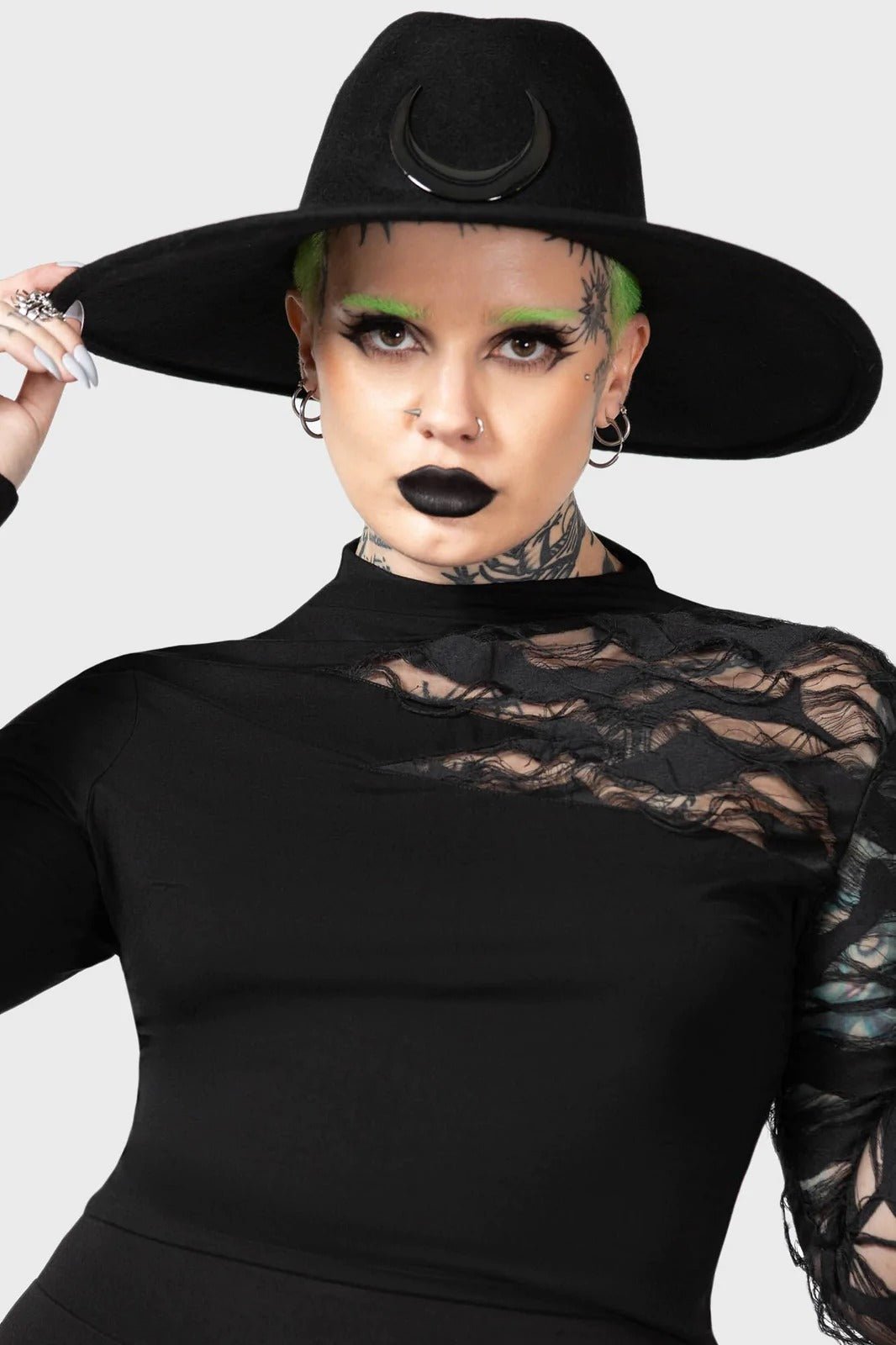 Crescent Fedora Hat - hats & scarves & headwear - VampireFreaks - Killstar