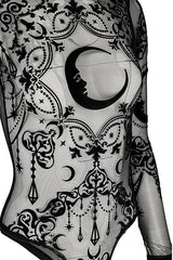 Crescent Moon Mesh Bodysuit - womens tops - VampireFreaks - Restyle