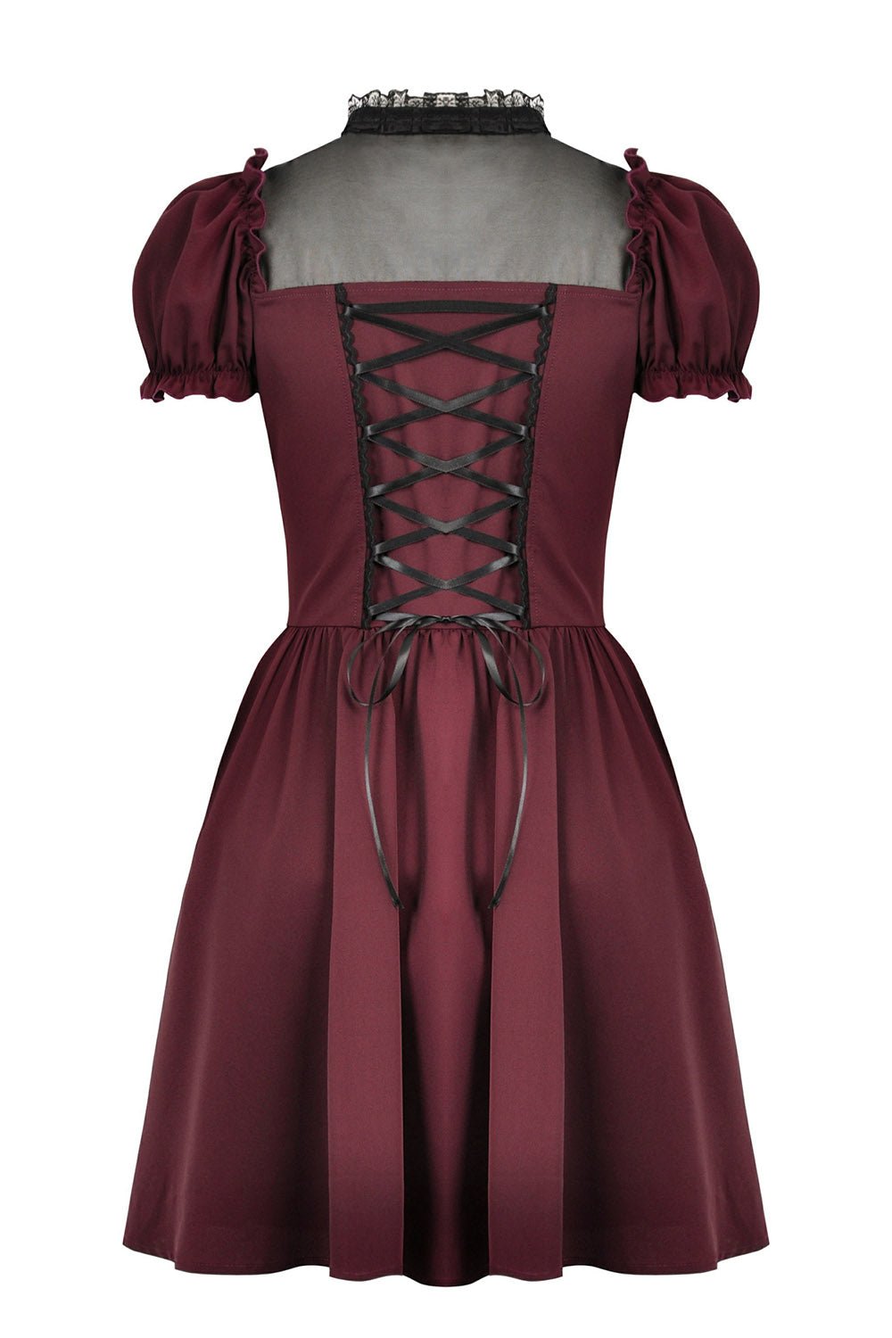 Crimson Blood Puffed Sleeve Dress - dresses - VampireFreaks - Dark In Love