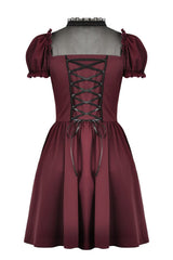 Crimson Blood Puffed Sleeve Dress - dresses - VampireFreaks - Dark In Love