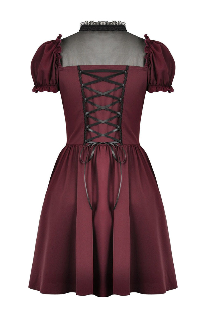 Crimson Blood Puffed Sleeve Dress - dresses - VampireFreaks - Dark In Love