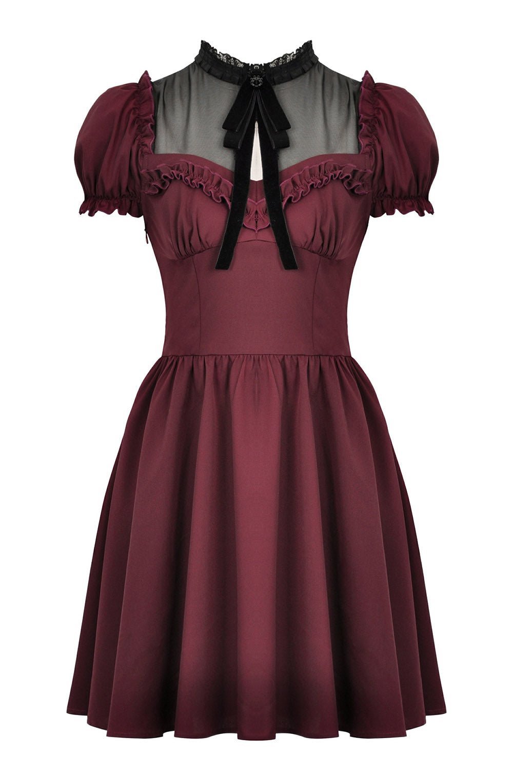 Crimson Blood Puffed Sleeve Dress - dresses - VampireFreaks - Dark In Love