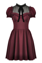 Crimson Blood Puffed Sleeve Dress - dresses - VampireFreaks - Dark In Love