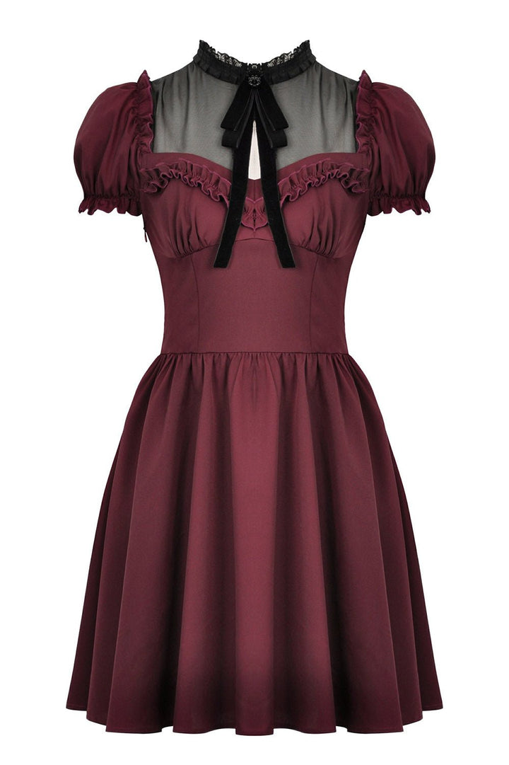 Crimson Blood Puffed Sleeve Dress - dresses - VampireFreaks - Dark In Love