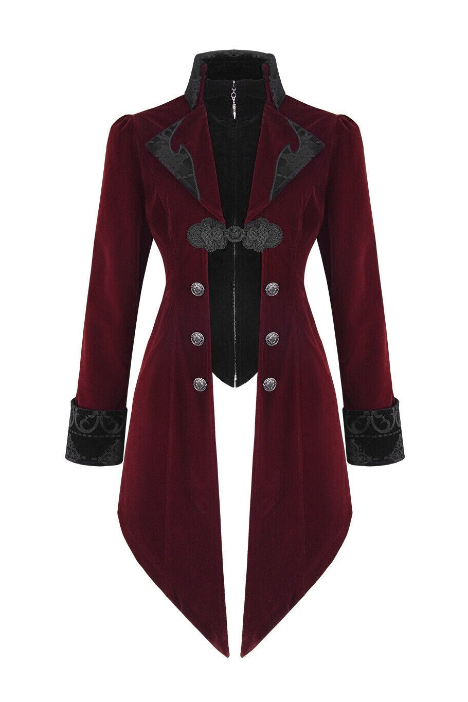 Crimson Blood Victorian Goth Coat - womens outerwear - VampireFreaks - Devil Fashion