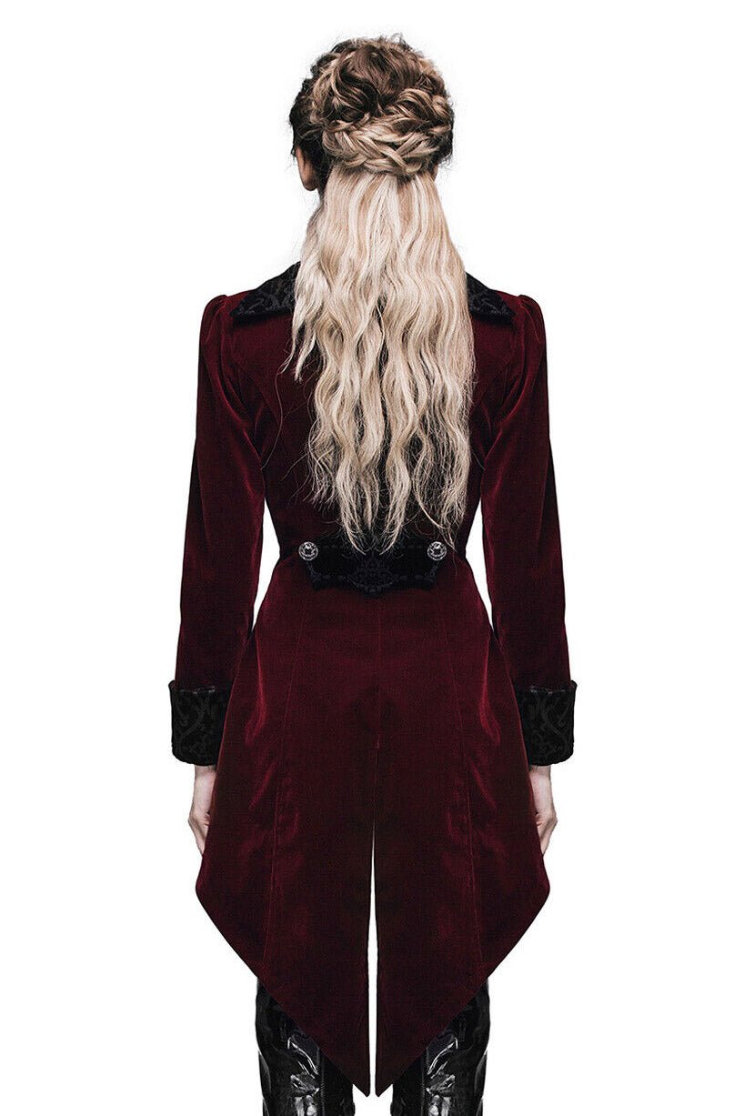 Crimson Blood Victorian Goth Coat - womens outerwear - VampireFreaks - Devil Fashion