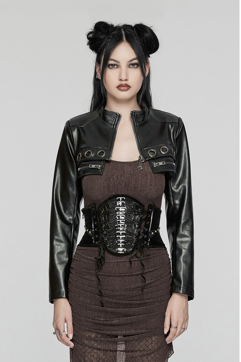 Horror Punk Skeleton Underbust Corset