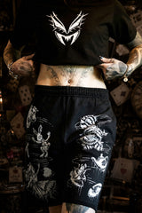 spooky unisex alice in wonderland whimsigoth shorts