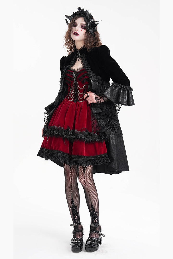 womens ruffled steampunk coat