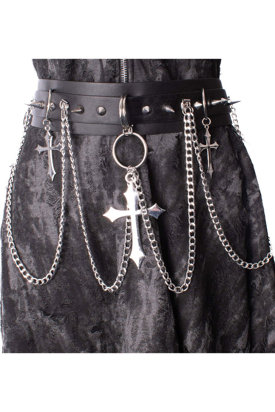gothic cross vegan leather belt