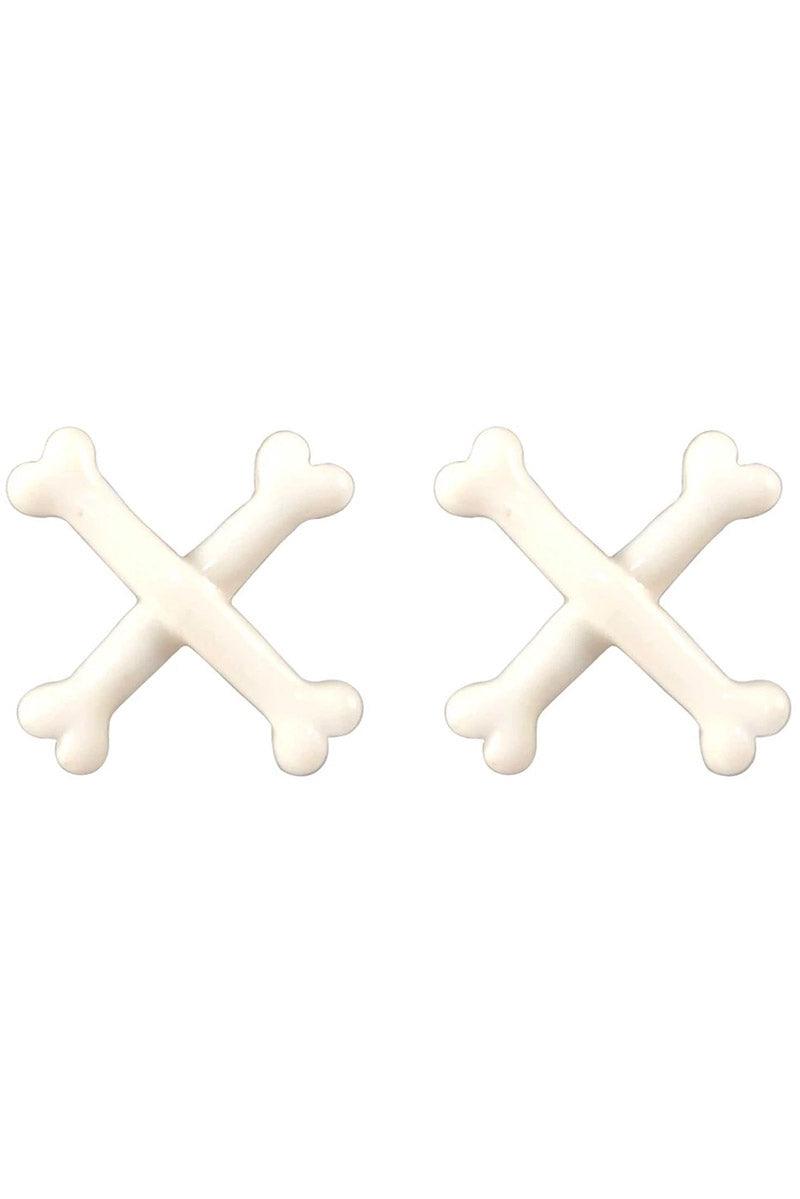 Cross Bone Stud Earrings