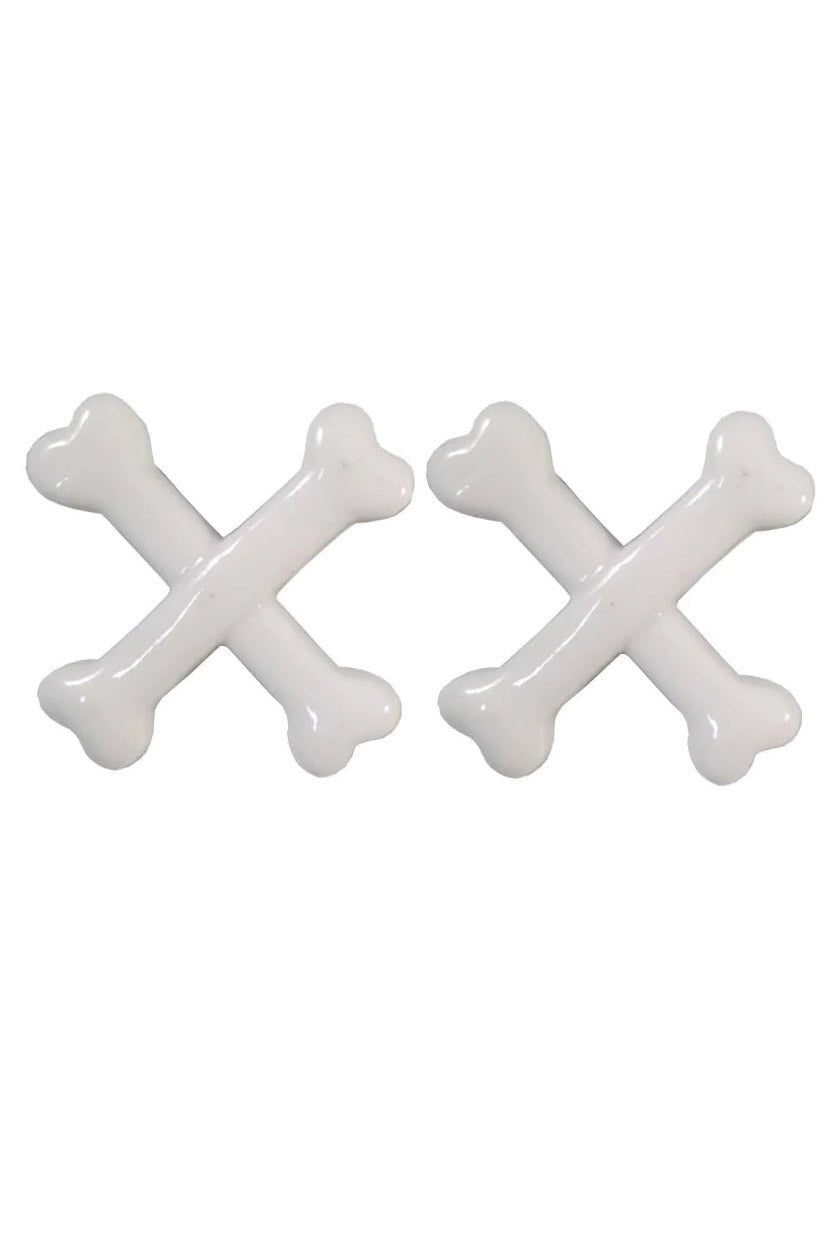 Crossbones Hair Clips [White]