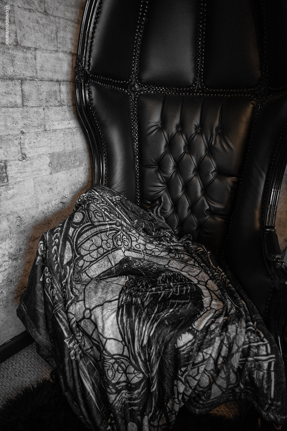 gothic raven crow blanket 