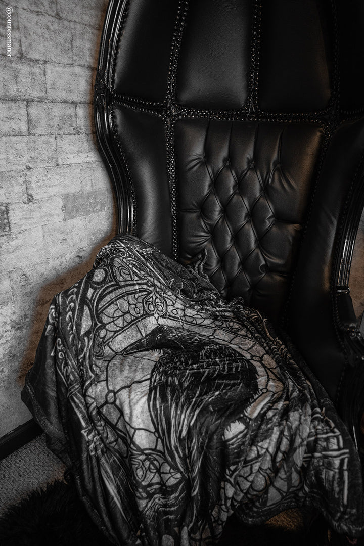 gothic raven crow blanket 