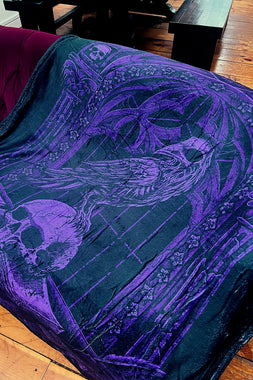 Quoth The Raven [PURPLE] Throw Blanket