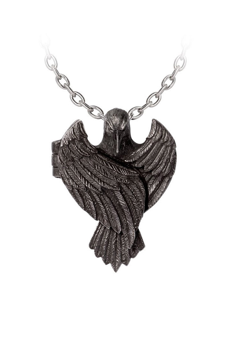 gothic crow necklace