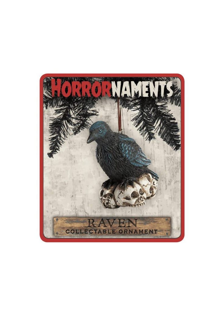gothic skull and raven xmas ornament  box