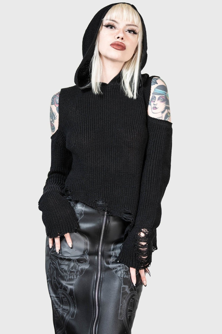 Crowned Misery Sweater - womens outerwear - VampireFreaks - Killstar