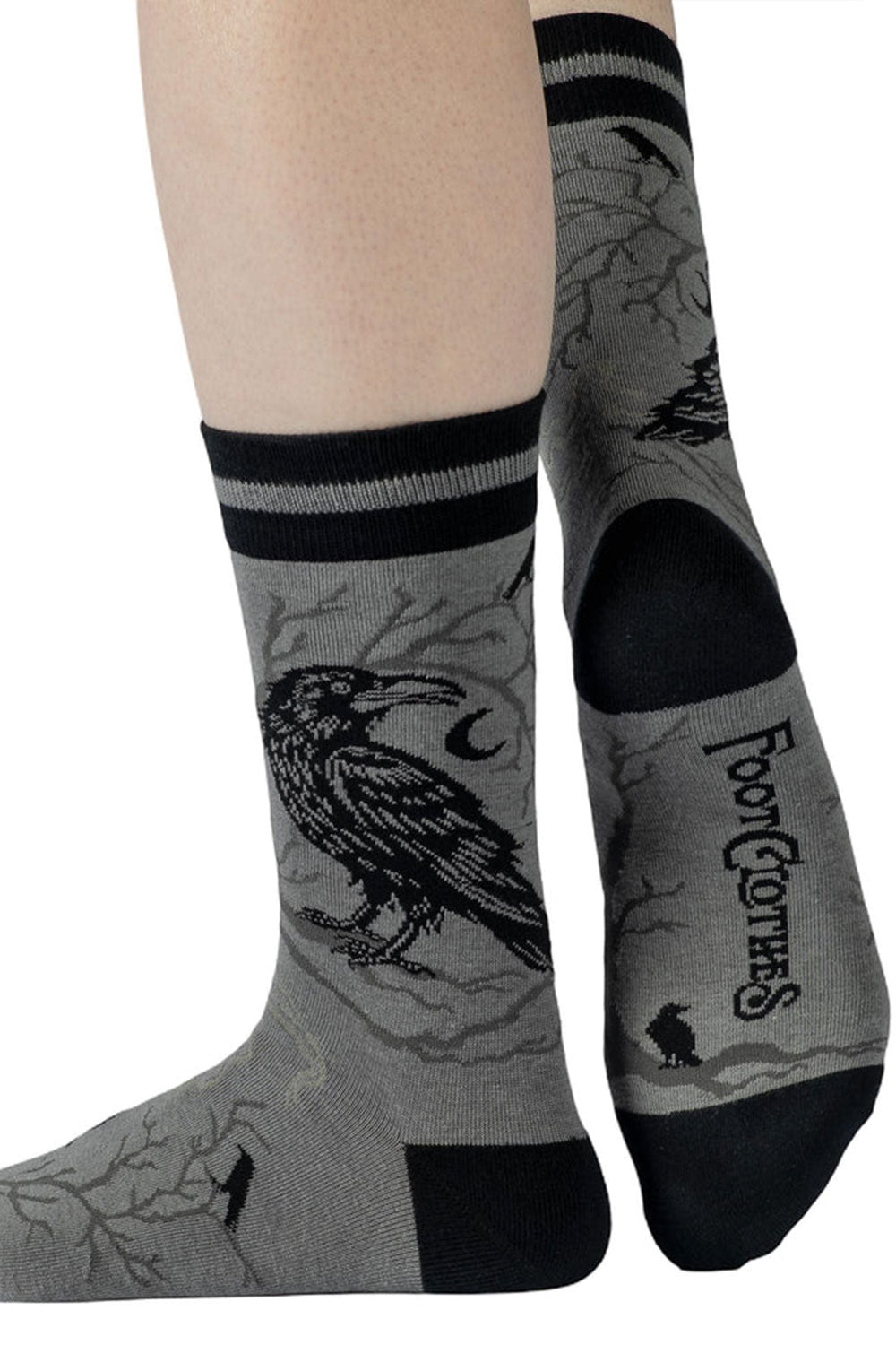 black bird crow raven witchy occult crew socks