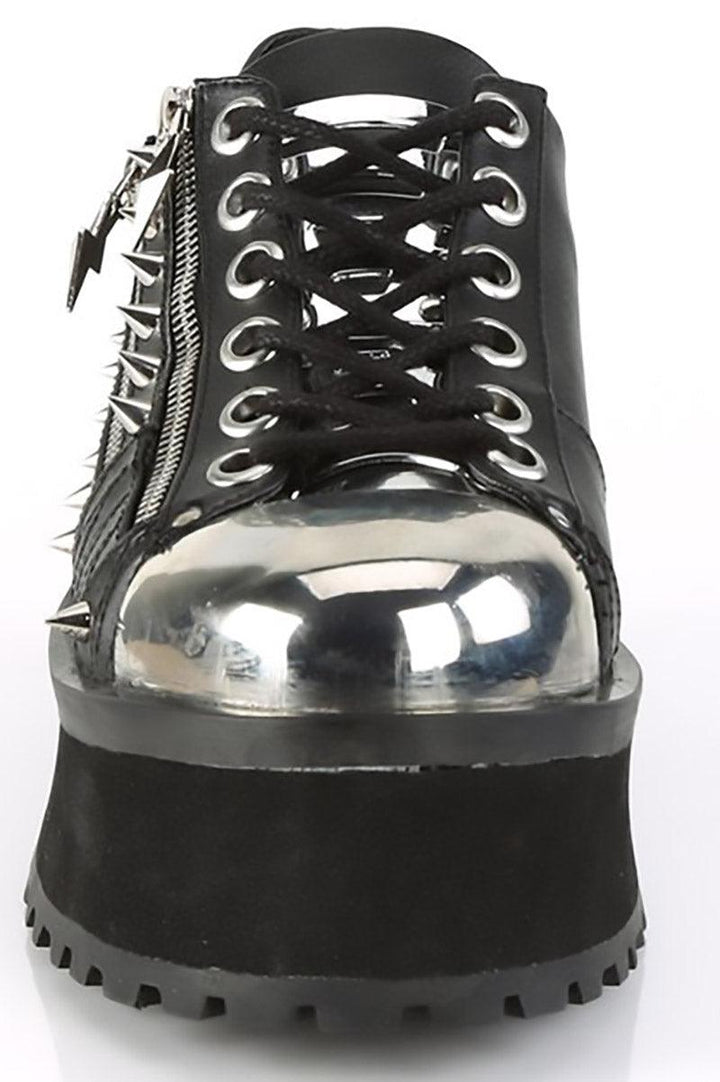 Crypt Curious Platform Sneakers [GRAVEDIGGER - 04 Oxfords] - mens shoes - VampireFreaks - Demonia