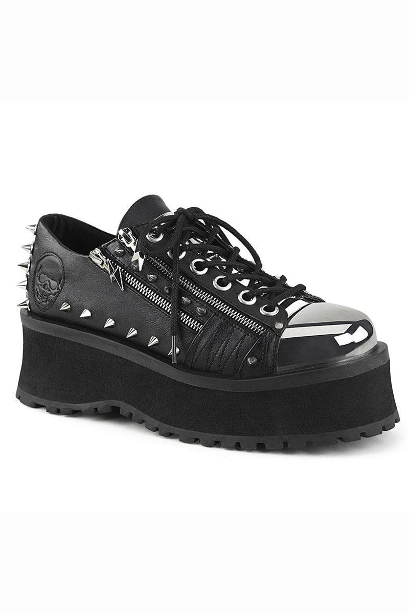 Crypt Curious Platform Sneakers [GRAVEDIGGER - 04 Oxfords] - mens shoes - VampireFreaks - Demonia