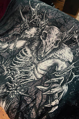 gothic deer skull blanket
