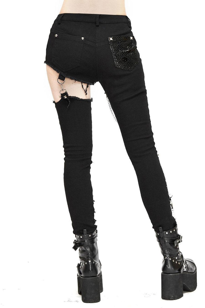 Cryptling Cut - Out Pants - womens bottoms - VampireFreaks - Devil Fashion