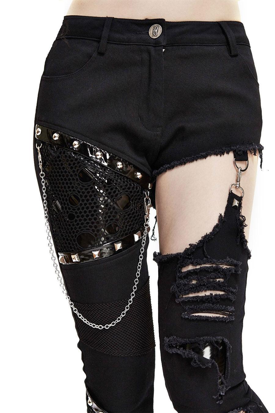 Cryptling Cut - Out Pants - womens bottoms - VampireFreaks - Devil Fashion