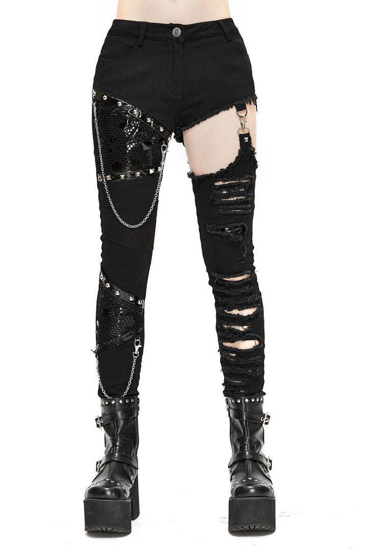 Cryptling Cut - Out Pants - womens bottoms - VampireFreaks - Devil Fashion