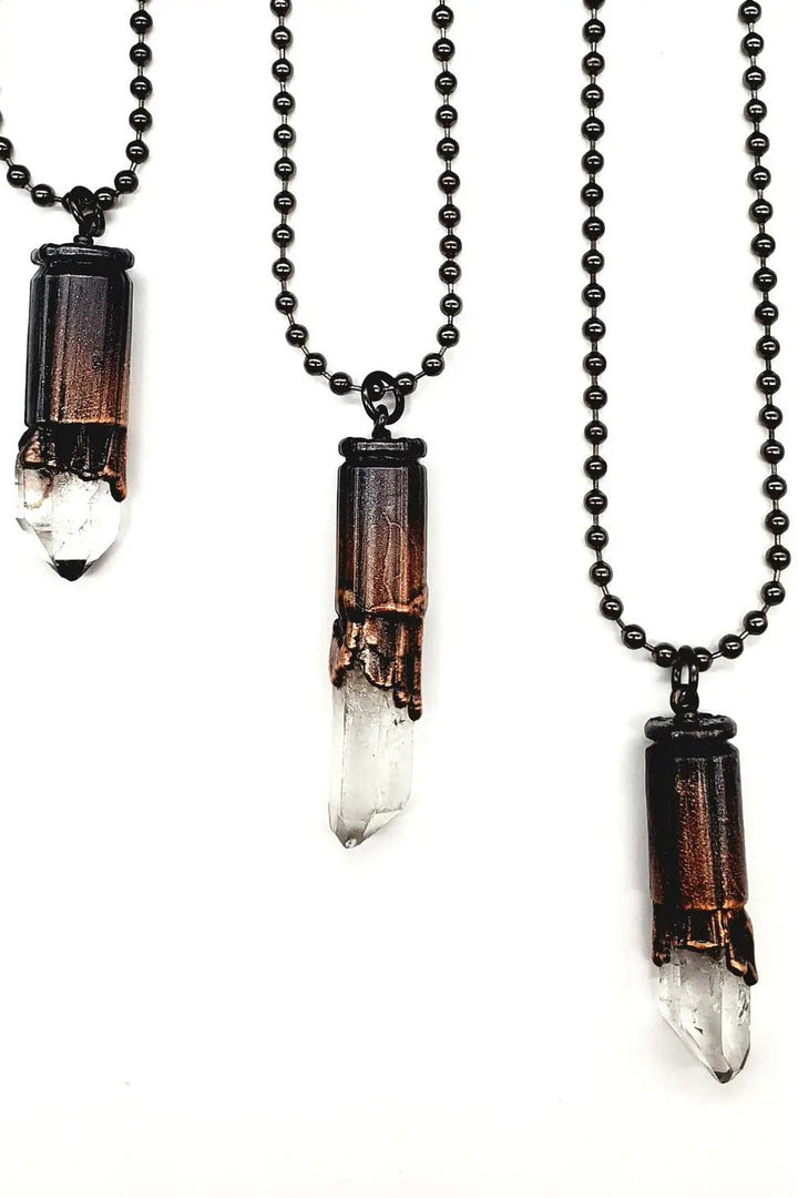 Crystal Bullet Casing Necklace - jewelry - VampireFreaks - MergingMetals