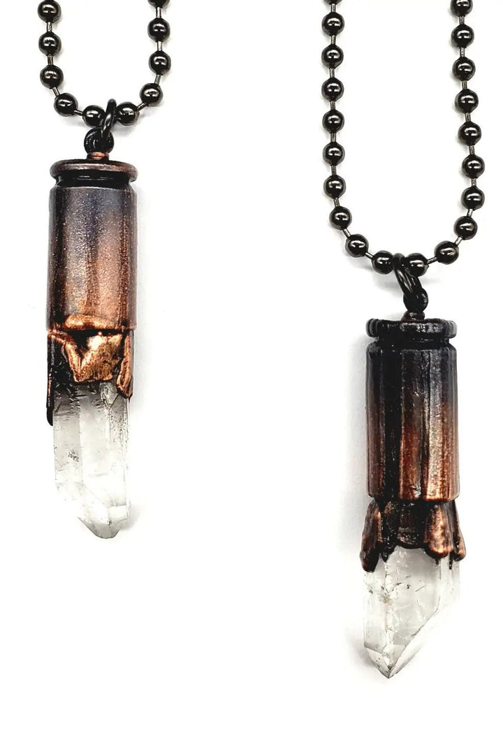 Crystal Bullet Casing Necklace - jewelry - VampireFreaks - MergingMetals