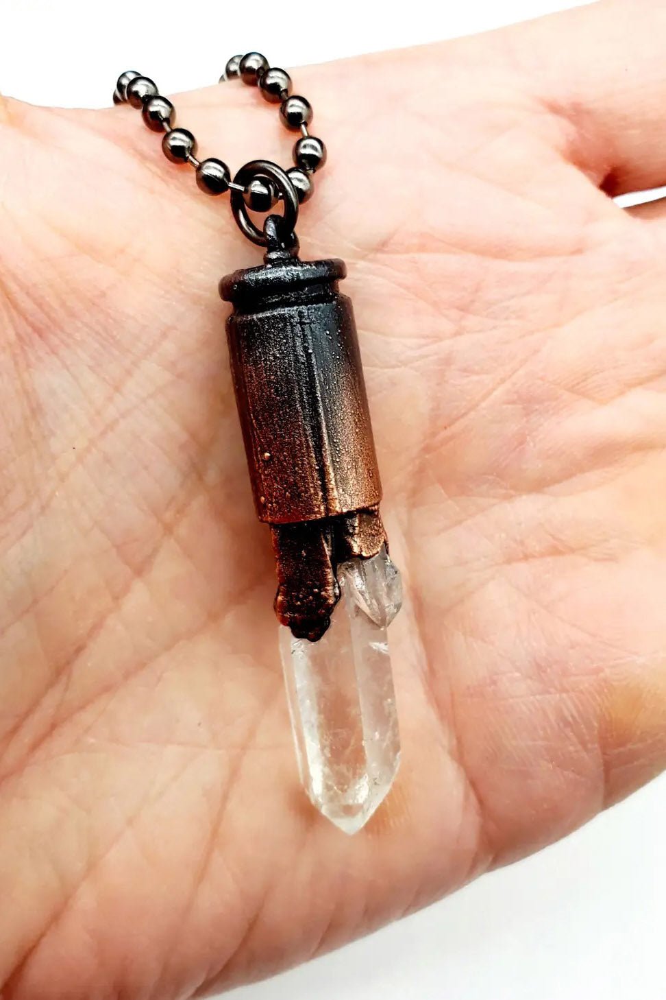 Crystal Bullet Casing Necklace - jewelry - VampireFreaks - MergingMetals