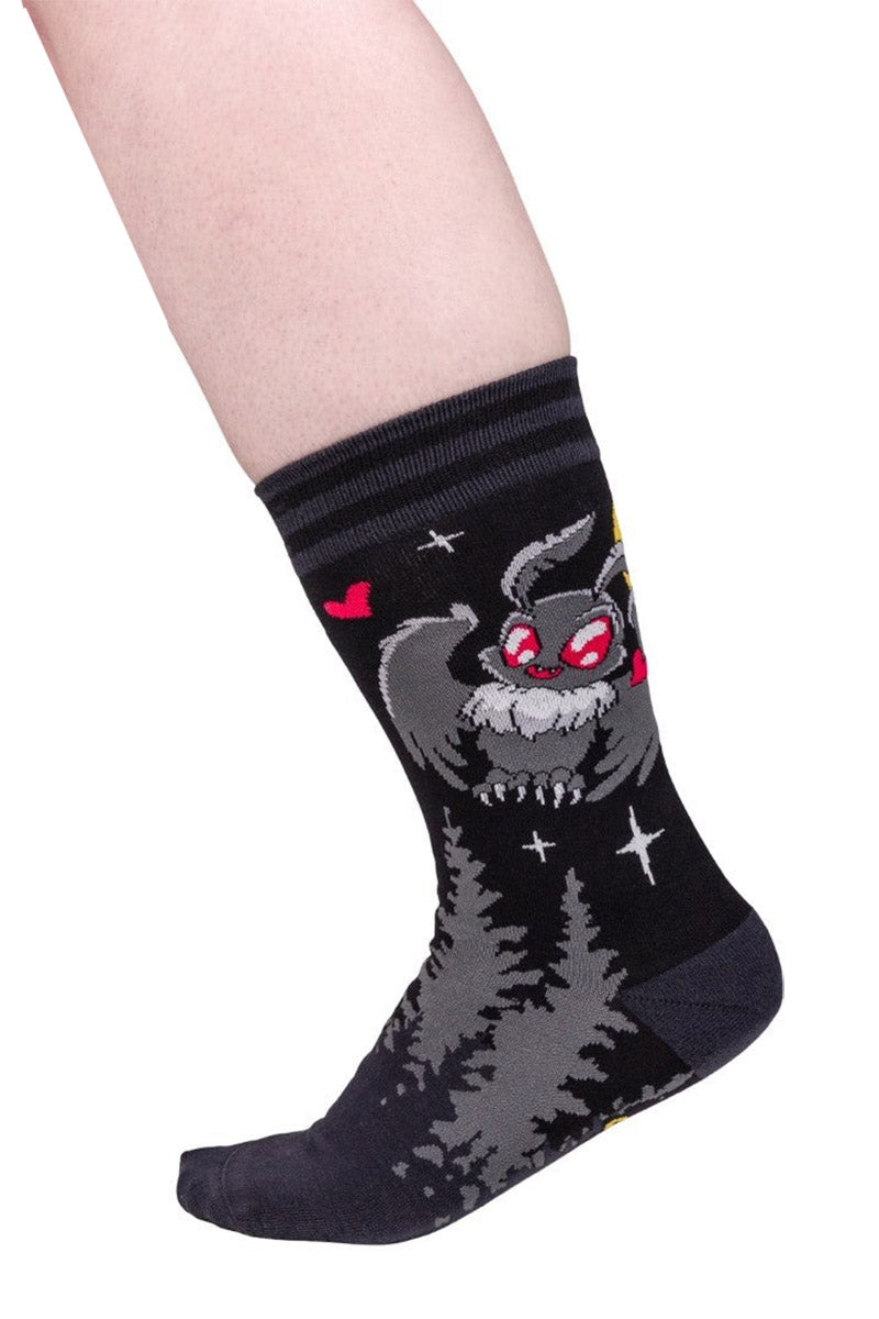 footclothes creepy cute knitted mothman socks